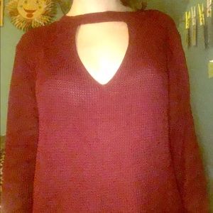 Maroon cut out sweater
